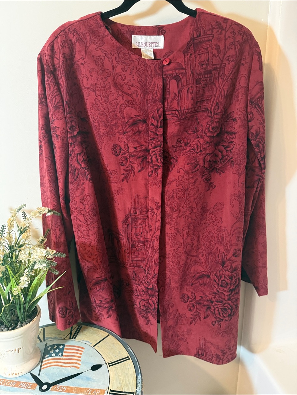Silhouette Red Textured Blazer - Silhouettes